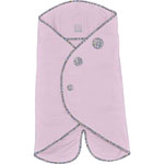 Couverture babynomade t1 fine vintage vieux rose / liberty gris pas cher