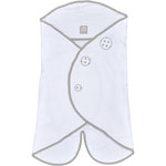 Couverture babynomade t1 fine vintage blanc neige / pois beiges pas cher