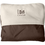 Couverture coupe vent marron / ivoire pas cher