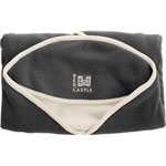 Couverture babynomade polaire t2 gris fonce / ivoire pas cher