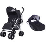 Poussette duo luxos rc2 black and white pas cher