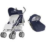 Poussette duo luxos rc2 marine / gris perle pas cher