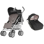 Poussette duo luxos rc2 noir / taupe pas cher