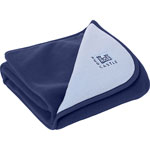 Couverture bébé double polaire marine / ciel pas cher