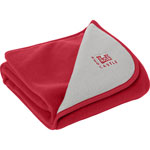 Couverture bébé double polaire rouge gris clair pas cher