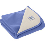Couverture bébé double polaire bleu provence / ivoire pas cher