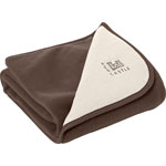 Couverture bébé double polaire marron / ivoire pas cher