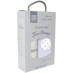 Coffret 2 langes fine vintage 72 x 72 cm petits pois pas cher