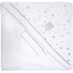 Sortie de bain bébé + gant blanc/ étoiles grises pas cher