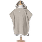 Peignoir bébé 9 - 36 mois taupe/ blanc pas cher