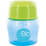 Biberon sans bpa large ouverture compact tétine débit moyen bleu/vert 150ml pas cher