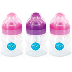 Lot de 3 biberons sans bpa large ouverture rose et violet 120ml pas cher