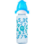 Biberon sans bpa tétine silicone chiffres turquoise 240ml pas cher