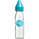 Biberon verre 240 ml dbb tétine silicone turquoise pas cher