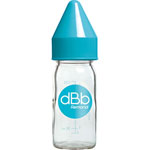 Biberon verre 110 ml dbb tétine silicone turquoise pas cher