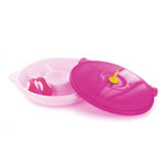 Assiette repas babyours avec couverts rose pas cher