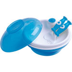 Assiette garde au chaud + couverts bleu pas cher