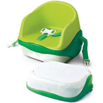 Réhausseur bébé avec marche pied vert/blanc pas cher