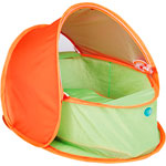 Jouet extérieur bébé couffin popo up anti uv orange et vert pas cher