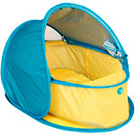 Jouet extérieur bébé couffin popo up anti uv jaune et bleu pas cher
