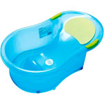 Baignoire bébé 0-6 mois + transat intégré bleu translucide pas cher