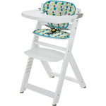 Chaise haute bois totem + coussin dot game pas cher