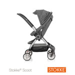 Poussette 4 roues scoot noir mélange pas cher