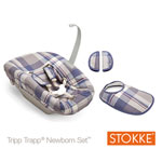 Set textile siège nouveau né tartan bleu pas cher