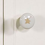 Jeu de 2 boutons porcelaine folio blanc pas cher
