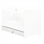 Tiroir pour lit non transformable 60x120 cm zen blanc poignées rondes pas cher
