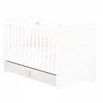 Tiroir pour lit non transformable 60 x 120 cm zen blanc poignée carré pas cher