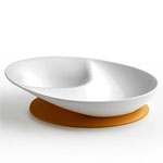 Assiette decouverte 6 mois et + blanc/orange pas cher