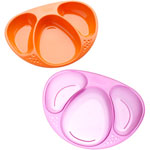 Lot de 2 assiettes à compartiments 12 mois et + fille pas cher
