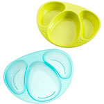 Lot de 2 assiettes à compartiments 12 mois et + garçon pas cher