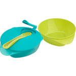Lot de 2 bols d'apprentissage avec couvercle et cuillère garçon pas cher