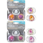 Lot de 2 sucettes silicone pure 3-9 mois fille pas cher