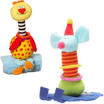 Jouets de voyage bébé - lapin souris et oiseau pas cher