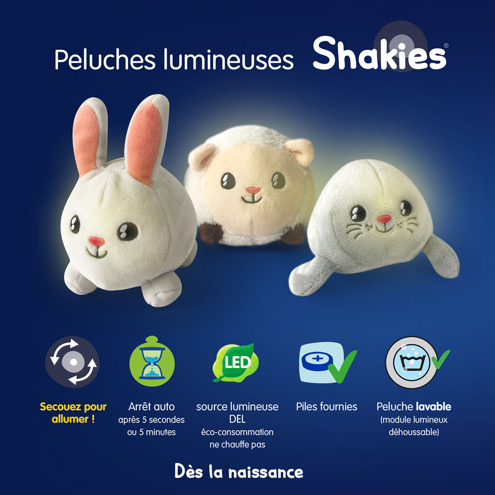 DOUDOU LUMINEUX SHAKIES Le lapin