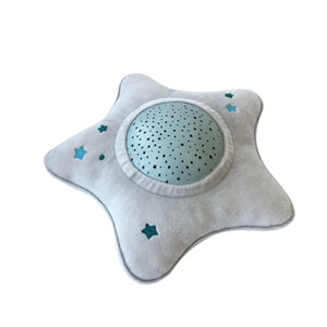 Veilleuse bébé projecteur dynamique étoiles peluche étoile gris
