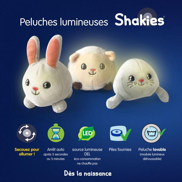 Peluche lumineuse shakies lapin Pabobo