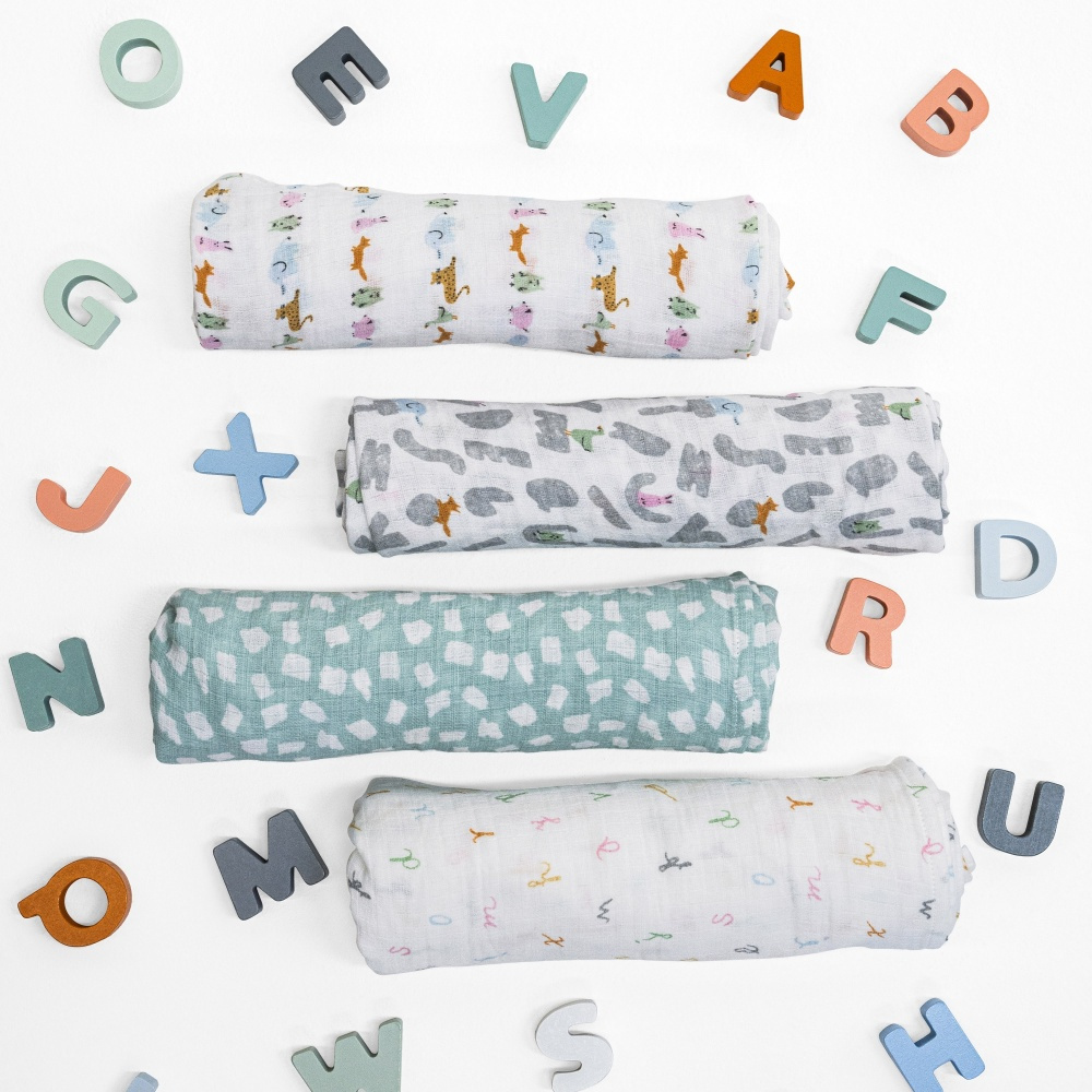 aden+anais™ Langes bébé maxi mousseline coton Oceanic lot de 4