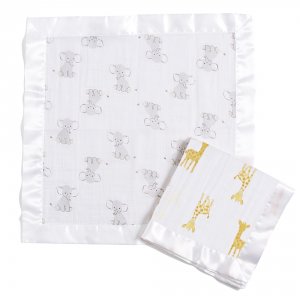 Lot de 2 couvertures-doudous en mousseline de coton safari babes Aden+anais essentials