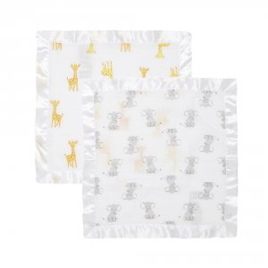 Lot de 2 couvertures-doudous en mousseline de coton safari babes Aden+anais essentials
