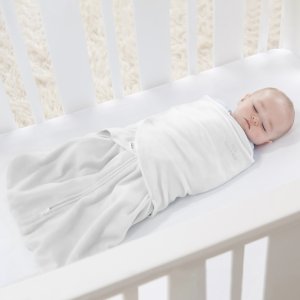 Gigoteuse d'emmaillotage été sleepsack 3-6 mois blanc Halo