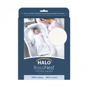 Drap housse pour berceau bassinest blanc Halo