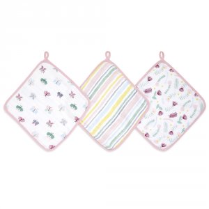 Lot de 3 débarbouillettes floral fauna