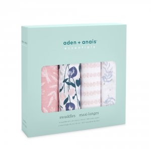 Lot de 4 maxi-langes en mousseline de coton flowers bloom Aden+anais essentials