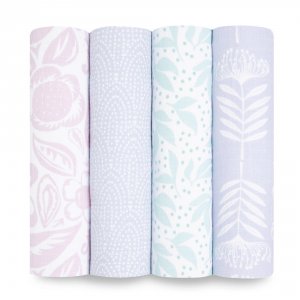 Lot de 4 langes en mousseline de coton damsel Aden+anais essentials