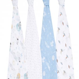 Lot de 4 maxi-langes en mousseline de coton space explorers Aden+anais essentials