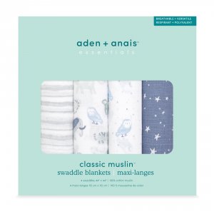Lot de 4 maxi-langes en mousseline de coton time to dream Aden+anais essentials